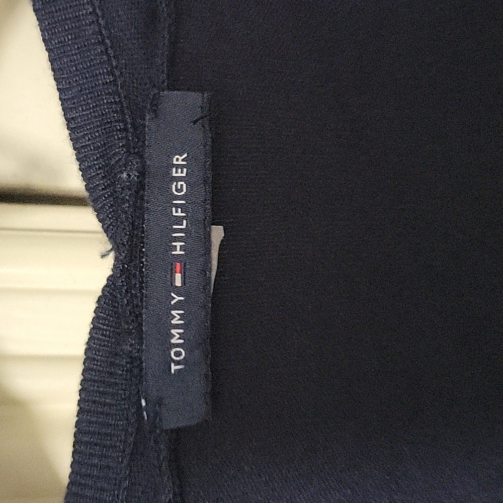 Tommy Hilfiger Navy Cardigan with Pleated Hem - Picture 2 of 5